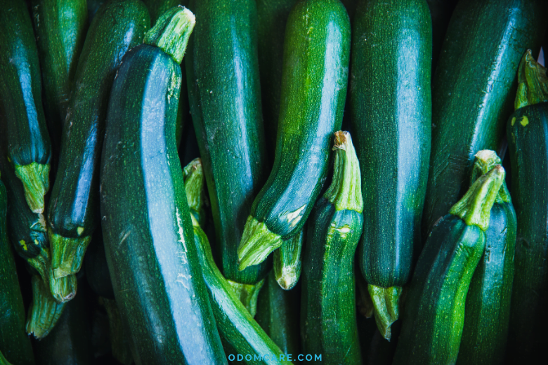 Fresh green zucchinis.